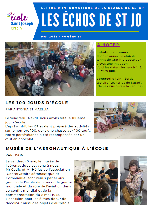 Les échos de St Jo n11 Ecole Saint Joseph Crach